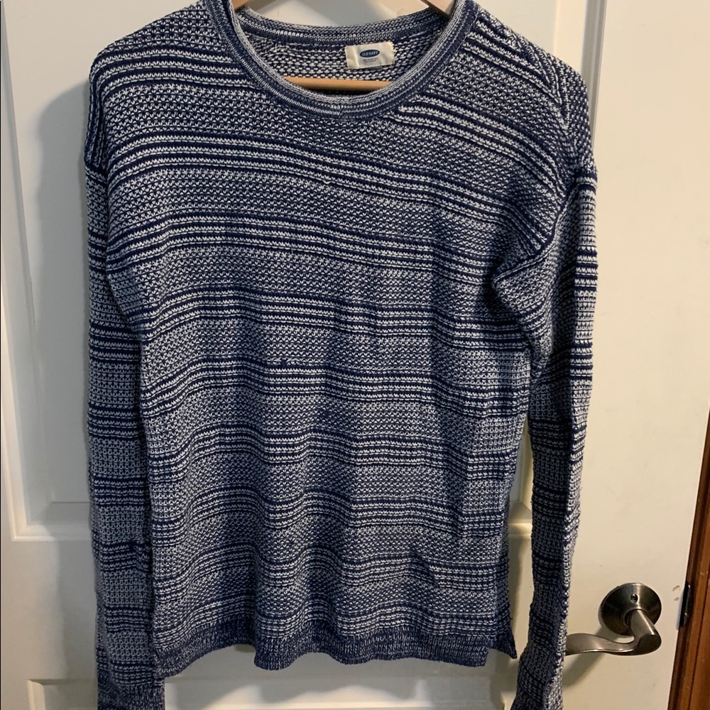 Blue and White Sweater